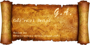 Gönczi Antal névjegykártya